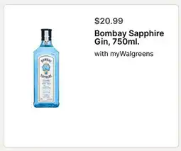 Walgreens Bombay Sapphire Gin, 750ml offer