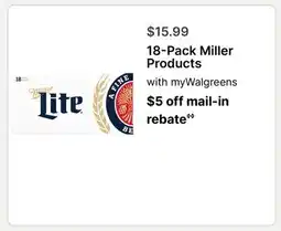 Walgreens 18-Pack Miller Products offer