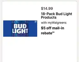 Walgreens 18-Pack Bud Light Products offer