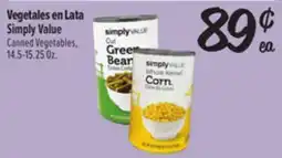 El Super Vegetales en Lata Simply Value offer