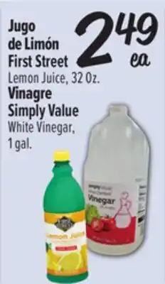 El Super Jugo de Limón First Street, Vinagre Simply Value offer