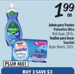 El Super Jabón para Trastes Palmolive Ultra or Toallas para Secar Suavitel offer