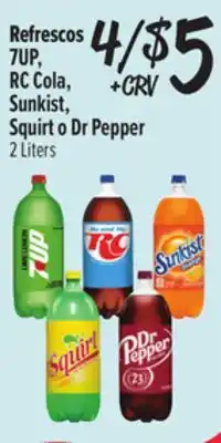 El Super Refrescos 7UP, RC Cola, Sunkist, Squirt o Dr Pepper offer