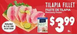 Vallarta Supermarkets TILAPIA FILLET | FILETE DE TILAPIA offer