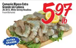 El Super Camarón Blanco Extra Grande sin Cabeza offer