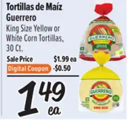 El Super Tortillas de MaÃz Guerrero / King Size Yellow or White Corn Tortillas offer