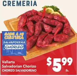 Vallarta Supermarkets Vallarta Salvadorian Chorizo / CHORIZO SALVADORENO offer