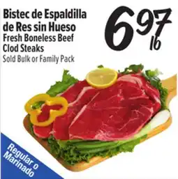 El Super Bistec de Espaldilla de Res sin Hueso / Fresh Boneless Beef Clod Steaks offer
