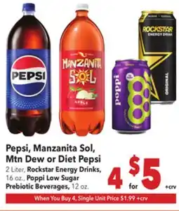 Vallarta Supermarkets Pepsi, Manzanita Sol, Mtn Dew or Diet Pepsi offer