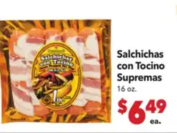 Vallarta Supermarkets Salchichas con Tocino Supremas offer