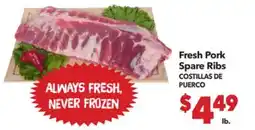 Vallarta Supermarkets Fresh Pork Spare Ribs / COSTILLA DE PUERCO offer