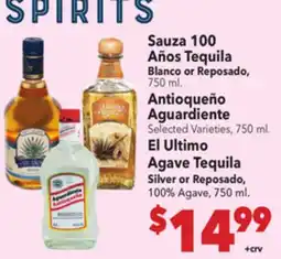 Vallarta Supermarkets Sauza 100 Años Tequila Blanco or Reposado offer
