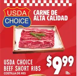 Vallarta Supermarkets USDA CHOICE BEEF SHORT RIBS offer