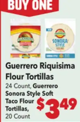 Vallarta Supermarkets Guerrero Riquisima Flour Tortillas offer