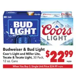 Vallarta Supermarkets Budweiser & Bud Light offer
