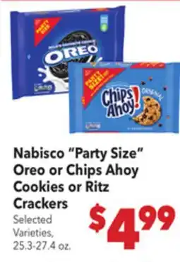 Vallarta Supermarkets Nabisco Party Size Oreo or Chips Ahoy Cookies or Ritz Crackers offer