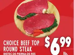 Vallarta Supermarkets CHOICE BEEF TOP ROUND STEAK / BISTEC DE PIERA DE RES offer