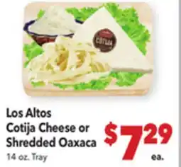 Vallarta Supermarkets Los Altos Cotija Cheese or Shredded Oaxaca offer