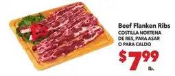 Vallarta Supermarkets Beef Flanken Ribs / COSTILLA NORTENA DE RES, PARA ASAR O PARA CALDO offer