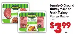 Vallarta Supermarkets Jennie-O Ground Turkey 93/7 or Fresh Turkey Burger Patties offer