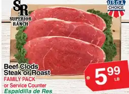 Superior Grocers Beef Cloths Steak or Roast offer