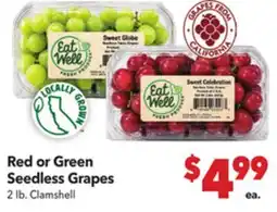 Vallarta Supermarkets Red or Green Seedless Grapes offer