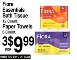 Superior Grocers Fiora Essentials Bath Tissue 12 Count. Paper Towels 6 Count offer