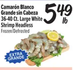 El Super Fresh Camarón Blanco Grande sin Cabeza / 36-40 Ct. Large White Shrimp Headless offer