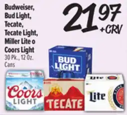 El Super Fresh Budweiser, Bud Light, Tecate, Tecate Light, Miller Lite o Coors Light offer