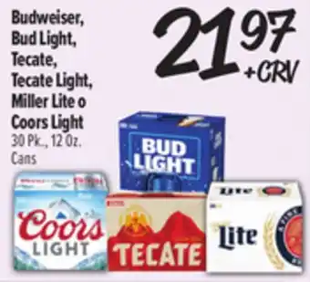 El Super Fresh Budweiser, Bud Light, Tecate, Tecate Light, Miller Lite o Coors Light offer
