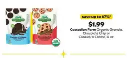 Grocery Outlet Cascadian Farm Organic Granola, Chocolate Chip o Cookies 'n Crème offer