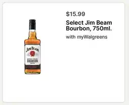 Walgreens Select Jim Beam Bourbon, 750ml offer