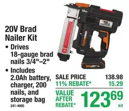 Menards 20V Brad Nailer Kit offer