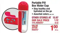 Menards Portable Pill Box Water Cup offer