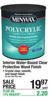 Menards Interior Water-Based Clear Protective Wood Finish offer