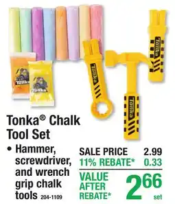 Menards Tonka Chalk Tool Set offer