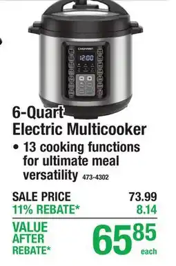 Menards 6-Quart Electric Multicooker offer