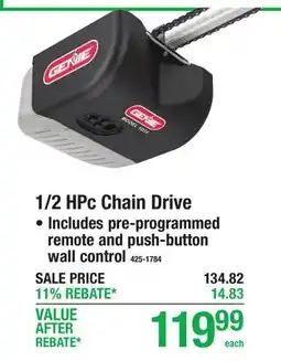 Menards 1/2 HPc Chain Drive offer