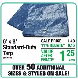 Menards 6' x 8' Standard-Duty Tarp offer