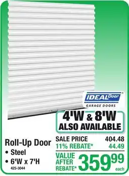 Menards Roll-Up Door offer
