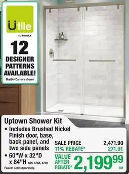 Menards Uptown Shower Kit offer