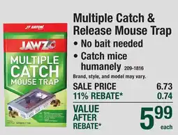 Menards Multiple Catch & Release Mouse Trap offer