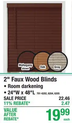 Menards 2 Faux Wood Blinds offer