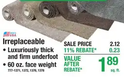 Menards CARPET Irreplaceable offer