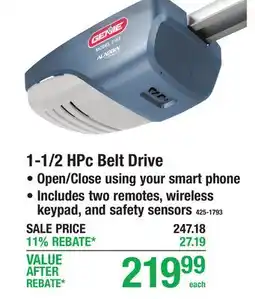 Menards 1-1/2 HPC Belt Drive offer