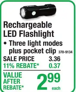 Menards Rechargeable LED Flashlight offer