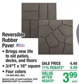 Menards Reversible Rubber Paver offer