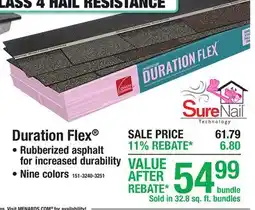 Menards Duration Flex offer