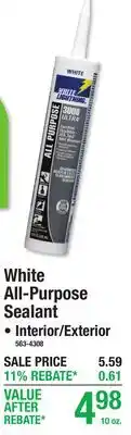 Menards White All-Purpose Sealant offer