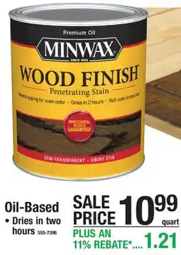 Menards MINWAX STAIN & FINISHES! Oil-Based offer
